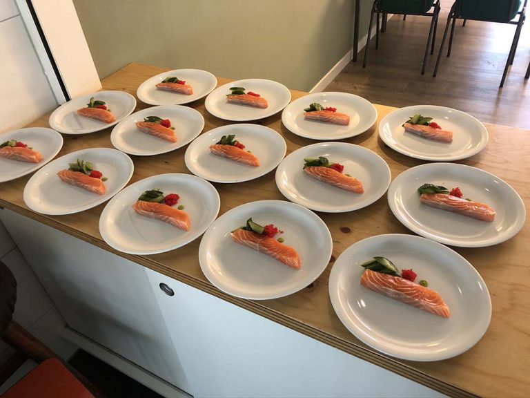 zalm gerechten bij de thee