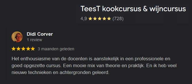 Thee cursus workshop Google review